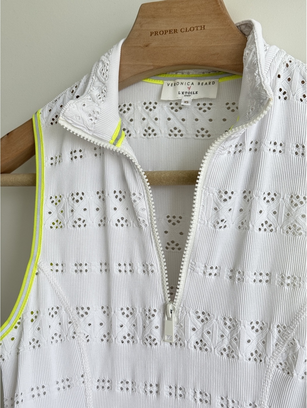 Veronica Beard L’Etoile Sport Zip Front Pointelle Lace Tennis Dress XS White - Picture 12 of 15